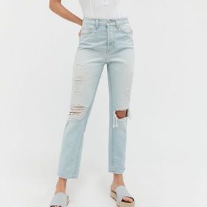BDG High Waisted Slim Straight Destroyed Jeans